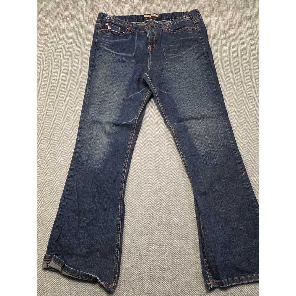 Paris Blues Womens Bootcut Jeans Dark‎ Wash Stretch Denim Size L 90930-40